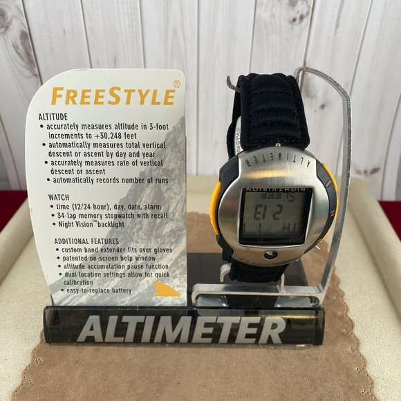 Vintage Rare Free Style Sports Instrument, Altimeter, Clock, Night Vision, Watch - Picture 3 of 8